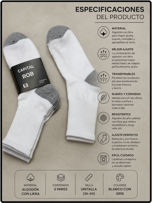 Calceta algodón